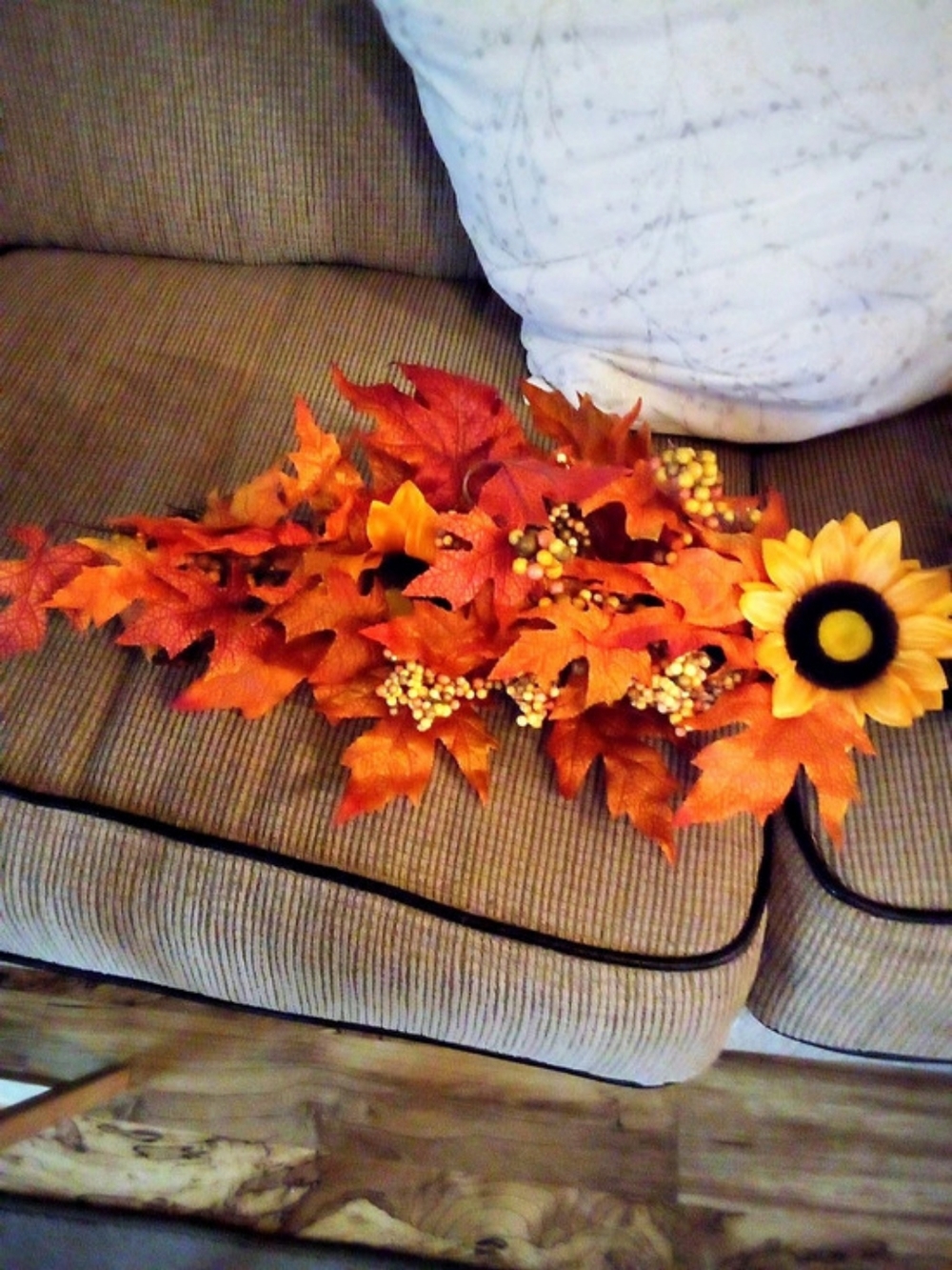Faux Fall Floral Sunflower Arrangement in Orange & Yellow